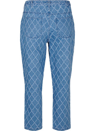 Zizzi Cropped Mille jeans med destroy-mønster, Blue Denim, Packshot image number 1