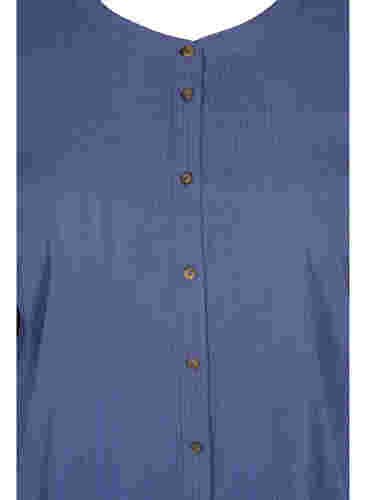 Skjortekjole i bomull med 3/4-ermer, Nightshadow Blue, Packshot image number 2