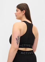 Sports-BH med teksttrykk, Black, Model