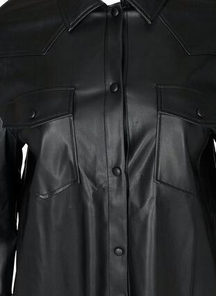 Skjortejakke i imitert skinn, Black, Packshot image number 2