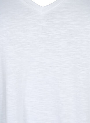 Kortermet basic t-skjorte med v-hals, Bright White, Packshot image number 2