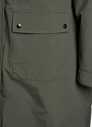 Zizzi Parka med hette og justerbar midje, Grønn, Packshot image number 3