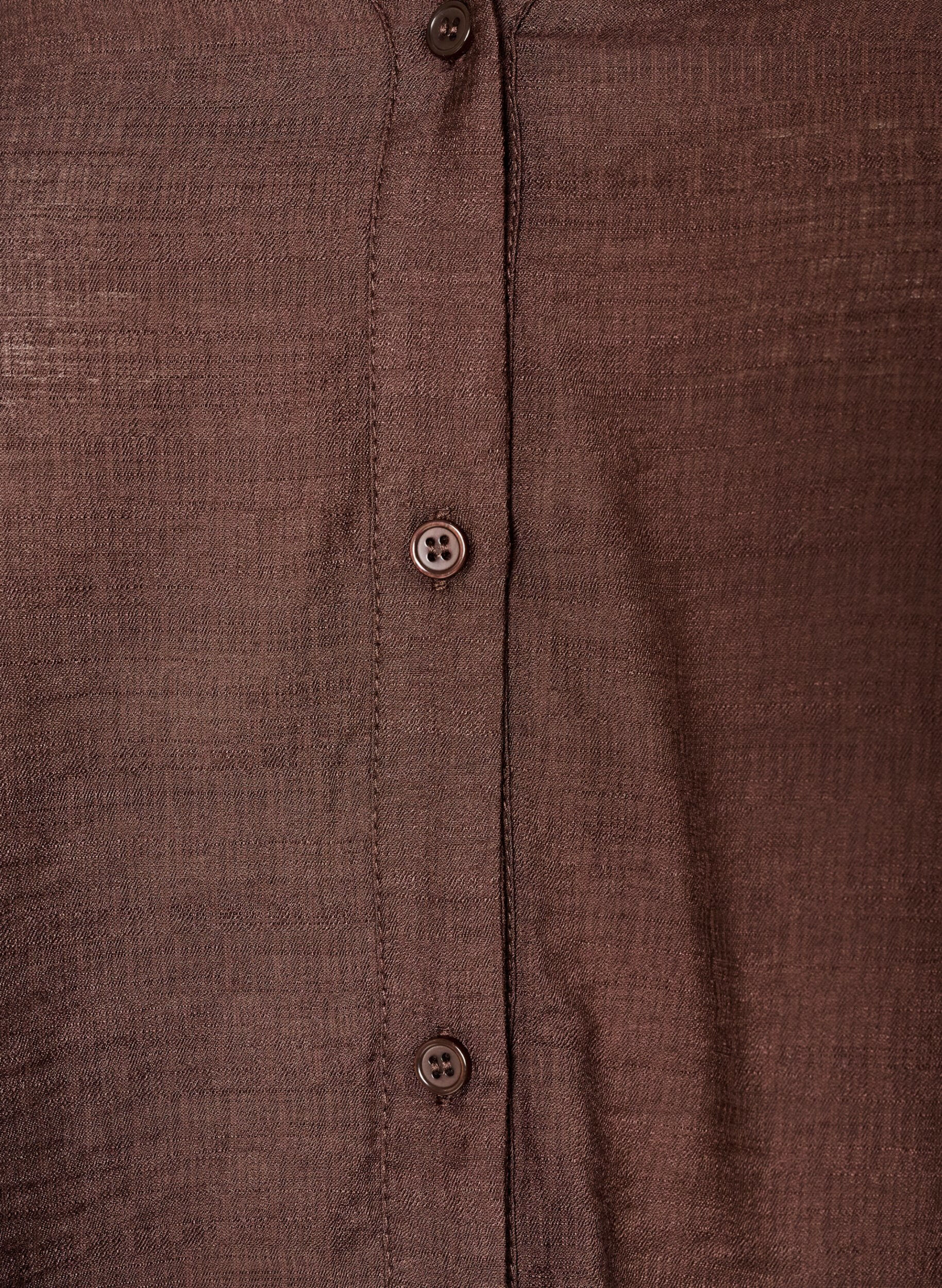 ZizziViskoseskjorte med broderte ermer, Brun, Packshot image number 2