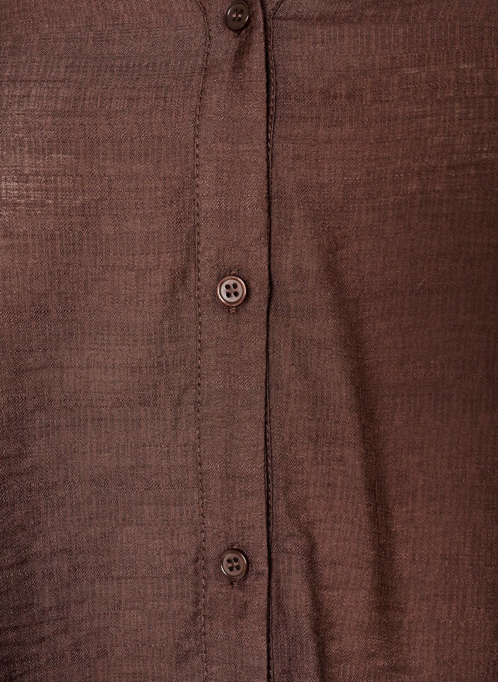 Viskoseskjorte med broderte ermer, Brun, Packshot image number 2