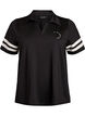 Sporty poloskjorte med stripete detaljer, Svart, Packshot image number 0