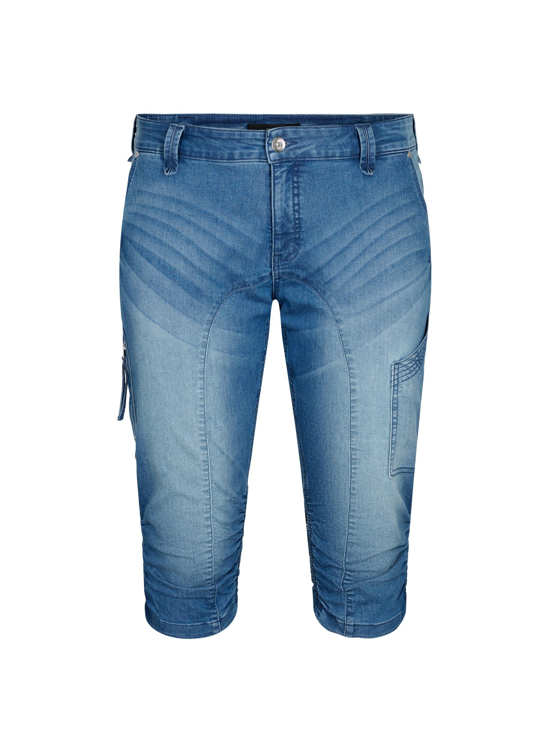 Slim-fit capri-jeans med lommer