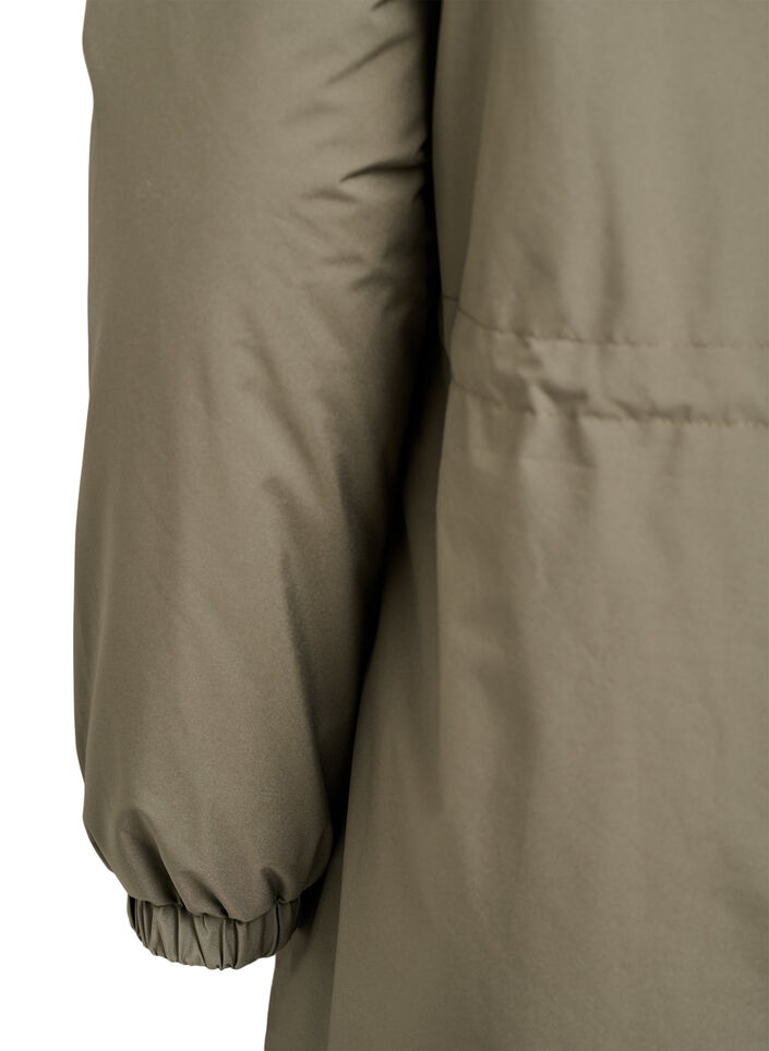 Lett polstret parka med hette, Gr&oslash;nn, Packshot image number 4