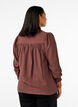 Bluse med volangkrage, Brun, Model image number 2