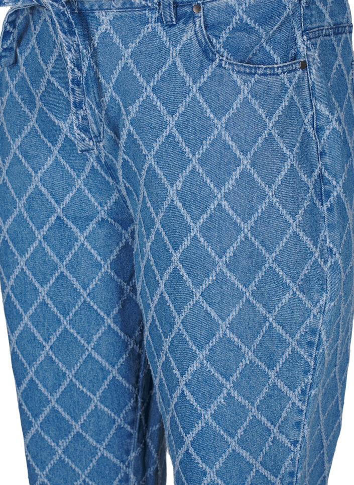 Cropped Mille jeans med destroy-mønster, Blue Denim, Packshot image number 2