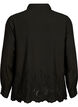 Skjorte i viskose med broderi anglaise, Black, Packshot image number 1