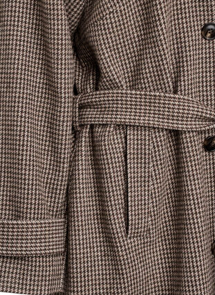 Zizzi Rutete kåpe med belte, Brun, Packshot image number 3