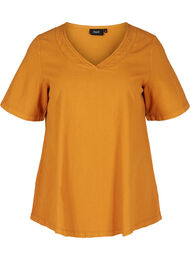 Kortermet bomullsbluse, Buckthorn Brown