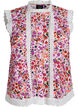 Ermel&oslash;s bomullsbluse med blomstertrykk og broderie anglaise, Rosa, Packshot image number 0