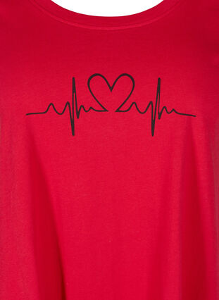 Kortermet T-skjorte i bomull med A-form, Lipstick Red HEART, Packshot image number 2