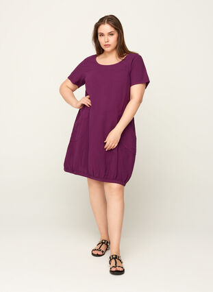 Kjole med lommer, Dark Purple, Model image number 2