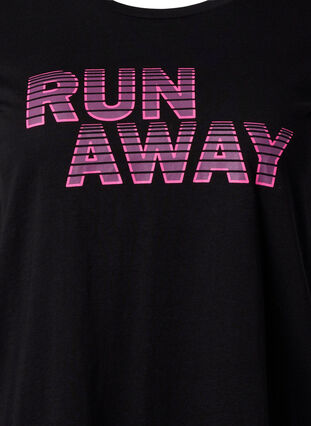 Trenings-t-skjorte med trykk, Black w. Run Away, Packshot image number 2