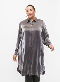 Lang sølvfarget skjorte, Dark Silver, Model