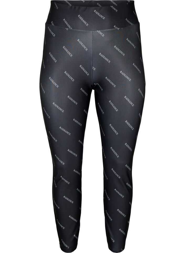 Leggings med teksttrykk, Black Radiance, Packshot image number 0