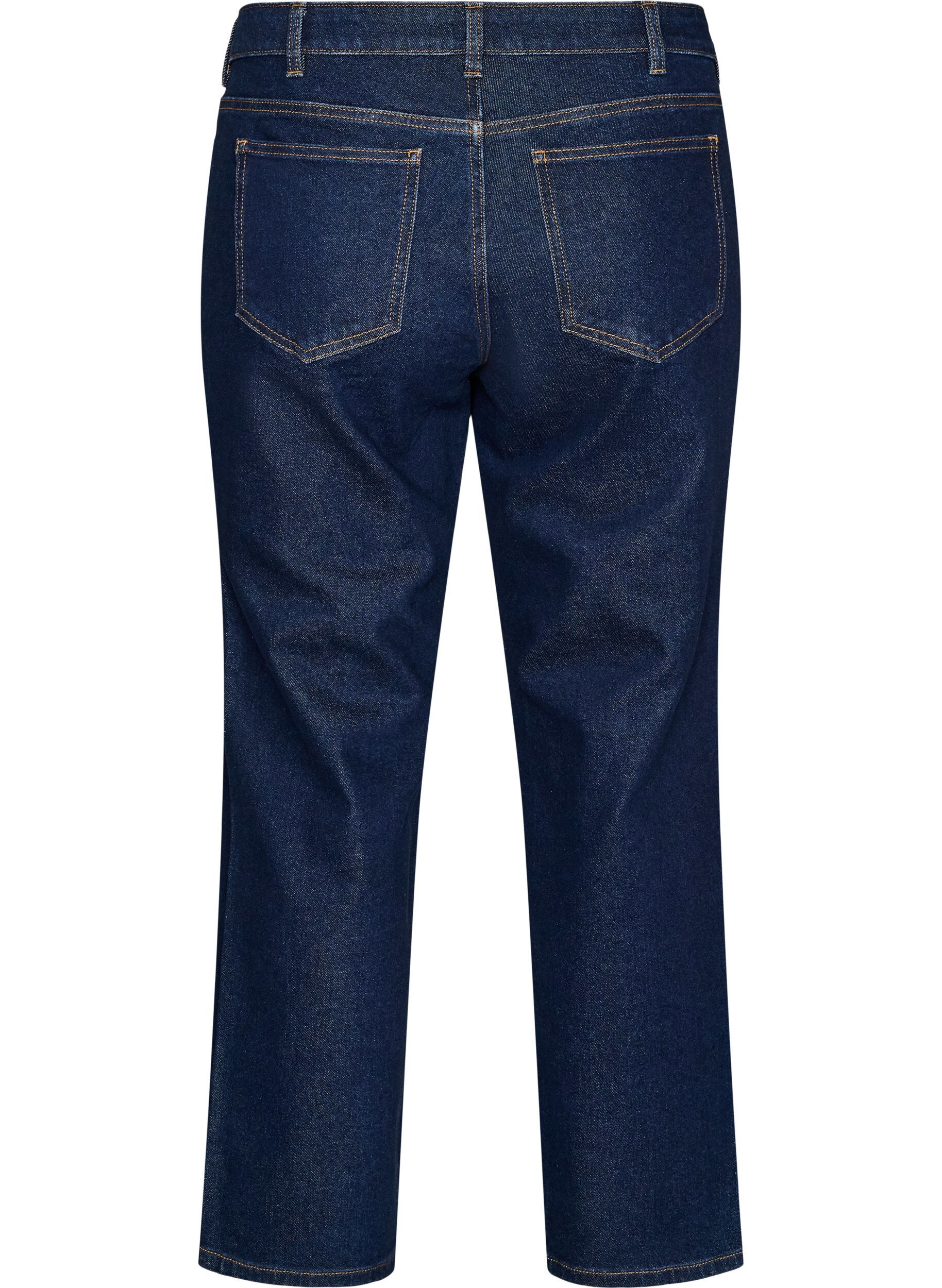 ZizziCropped jeans med straight fit og normal midje, Bl&aring;, Packshot image number 1