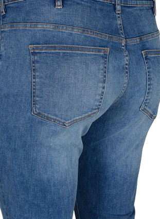 Sanna-jeans med supersmal passform og knappelukking, Blue denim, Packshot image number 3