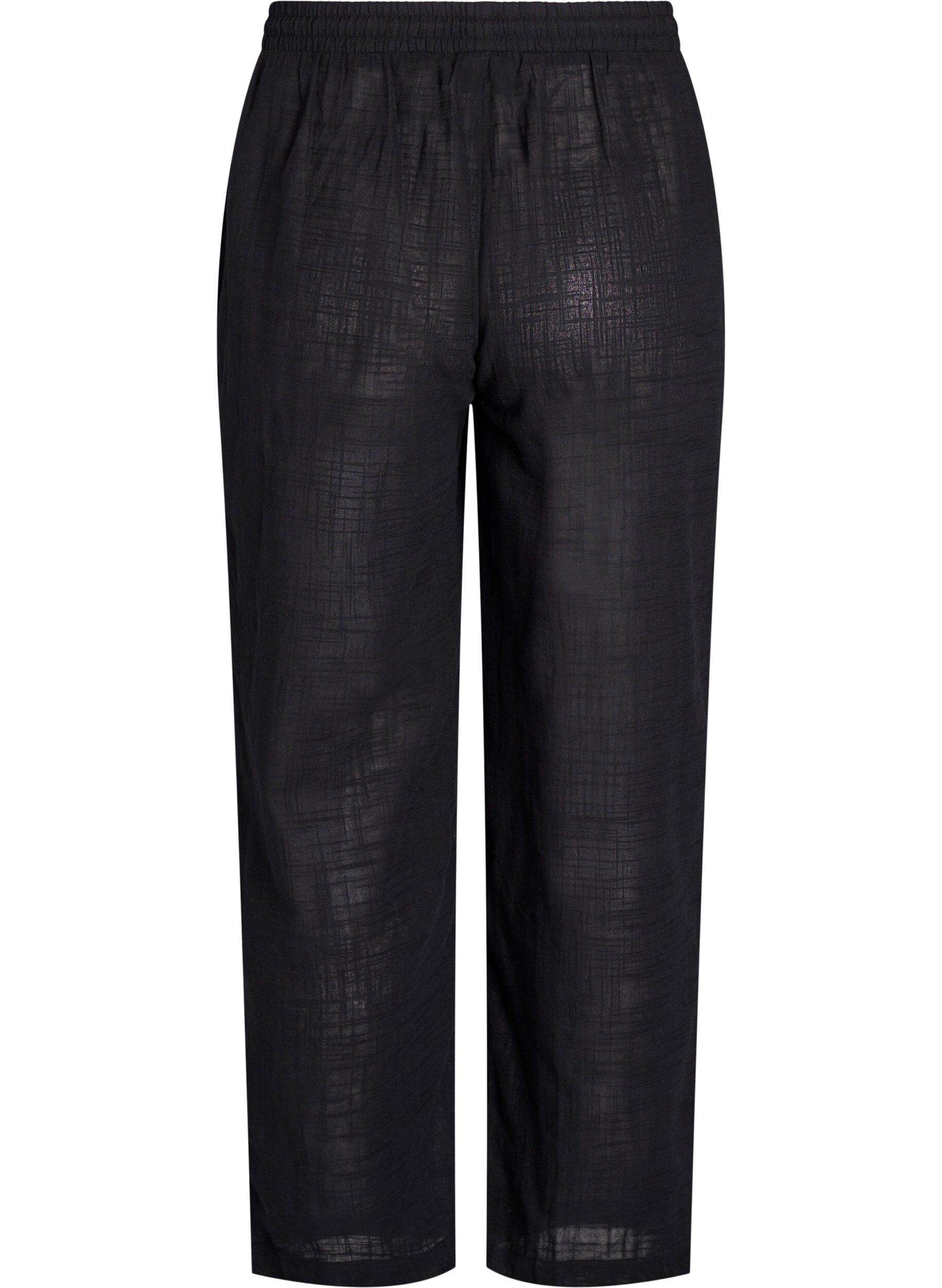 Zizzi FLASH - Bukse med rett passform og h&oslash;y midje, Svart, Packshot image number 1