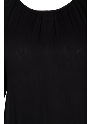 Zizzi Kjole i viskose med korte ermer, Black, Packshot image number 2