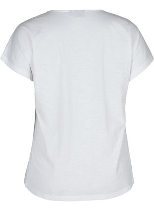 T-skjorte i bomull med mønster øverst, Bright White FLOWER, Packshot image number 1