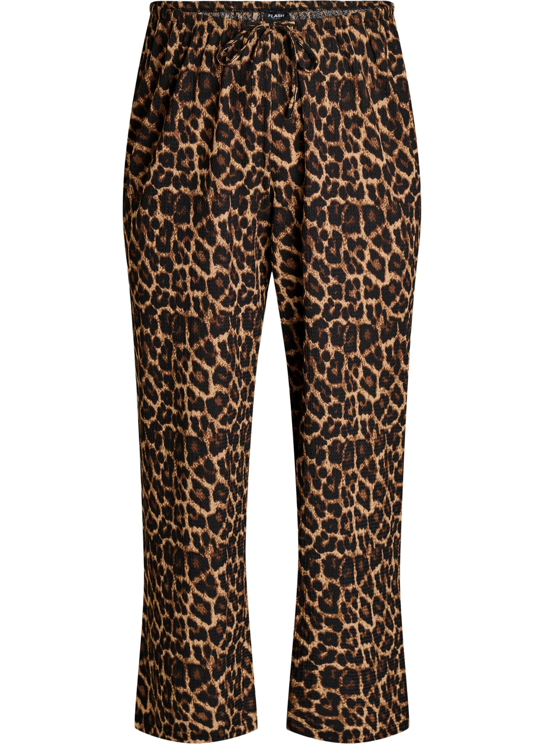 Bukser med vide ben i et lett teksturert stoff