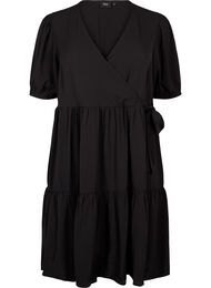 Omslagskjole med korte ermer, Black