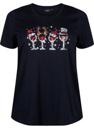 Jule-t-skjorter i 100% bomull, Black w. Drinks