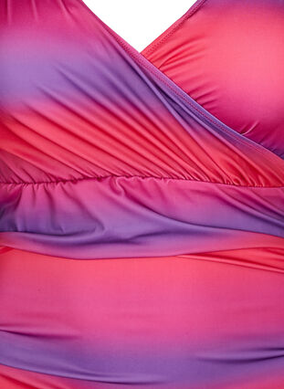 Mønstrete badedrakt med en myk vattering, Pink Comb, Packshot image number 2