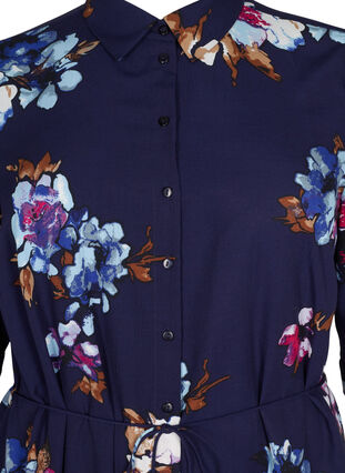 FLASH - Skjortekjole med blomstermønster, Big Blue Flower, Packshot image number 2