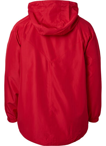 Kort jakke med hette og justerbar bunn, Tango Red, Packshot image number 1
