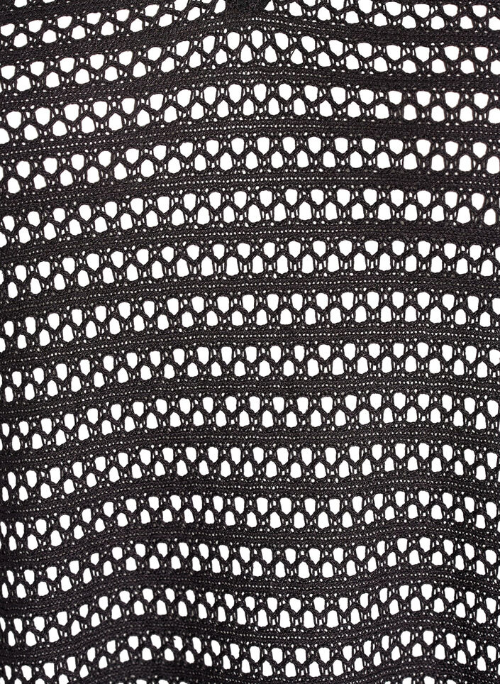 Ermel&oslash;s strandkjole med hullbroderi og sidesplitter, Svart, Packshot image number 2