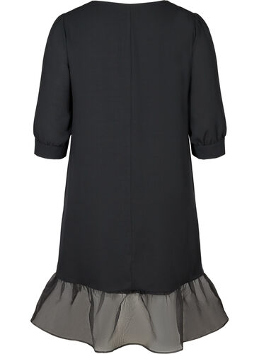 Kjole med puffermer, Black, Packshot image number 1