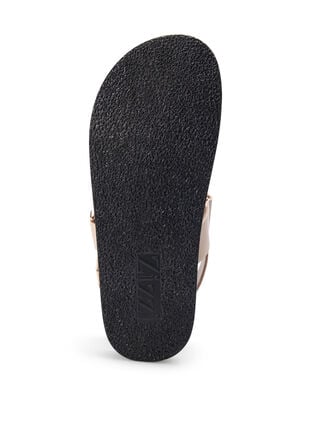 Sandal i skinn med bred passform og justerbare remmer, Irish Cream, Packshot image number 5