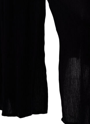 Skjortekjole i viskose med korte ermer, Black, Packshot image number 3