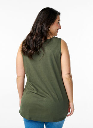 Zizzi Bomullstopp med A-form, Grønn, Model image number 2