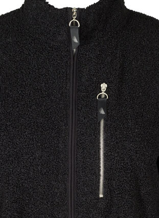 Teddycardigan med glidelås, Black, Packshot image number 2
