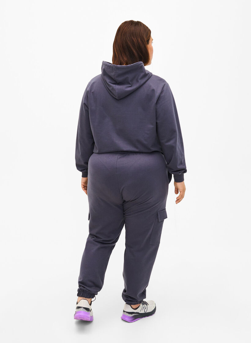 Joggebukse med cargo-lommer, Ombre Blue, Model image number 1