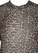 Bluse i mesh med leopardmønster, Brun, Packshot image number 2