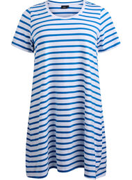 Stripete jerseykjole med korte ermer, Daphne Blue Stripe