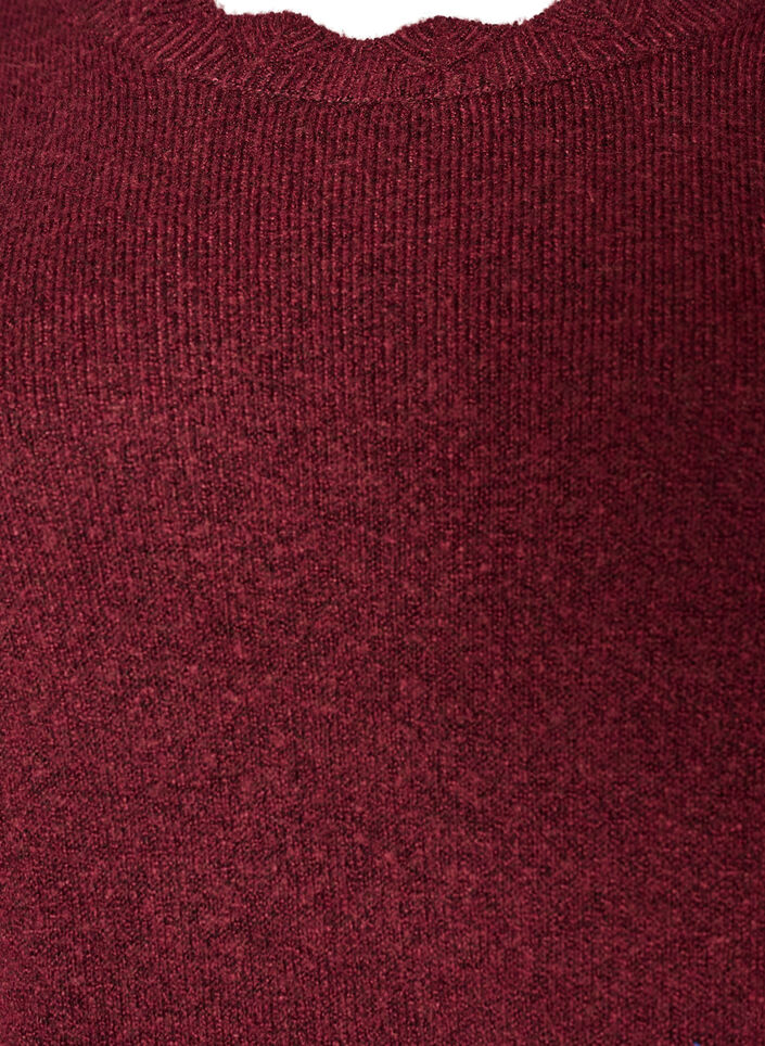 Kort strikket kjole med b&oslash;lget fold og splitt, R&oslash;d, Packshot image number 2