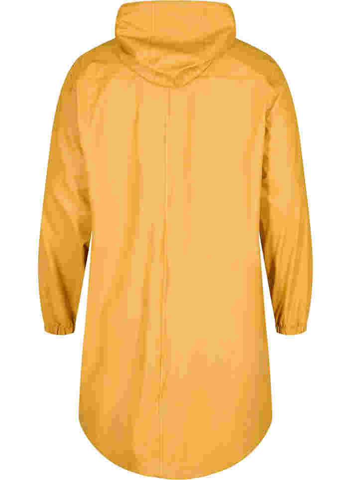 Regnjakke med hette og knappelukking, Spruce Yellow, Packshot image number 1
