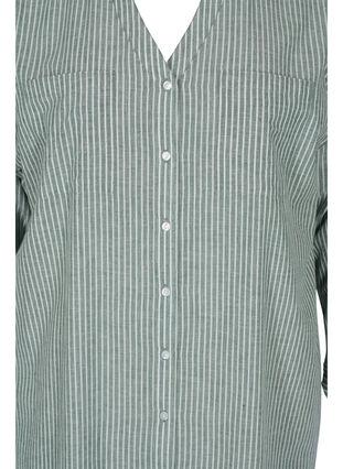 Stripete skjorte i 100% bomull, Cilantro Stripe , Packshot image number 2
