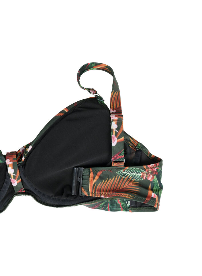 Bikini-BH med bøyler og trykk, Grønn, Packshot image number 3
