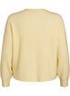 Ribbestrikket cardigan med knapper, Gul, Packshot image number 1