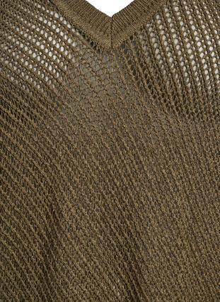 Zizzi FLASH - Kortermet strikket bluse med v-hals, Grønn, Packshot image number 2