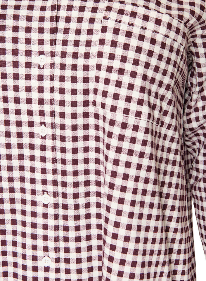 Bomullspyjamaskjorte med brystlomme, R&oslash;d, Packshot image number 2
