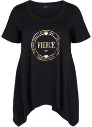 T-skjorte i bomull med A-form, Black FIERCE